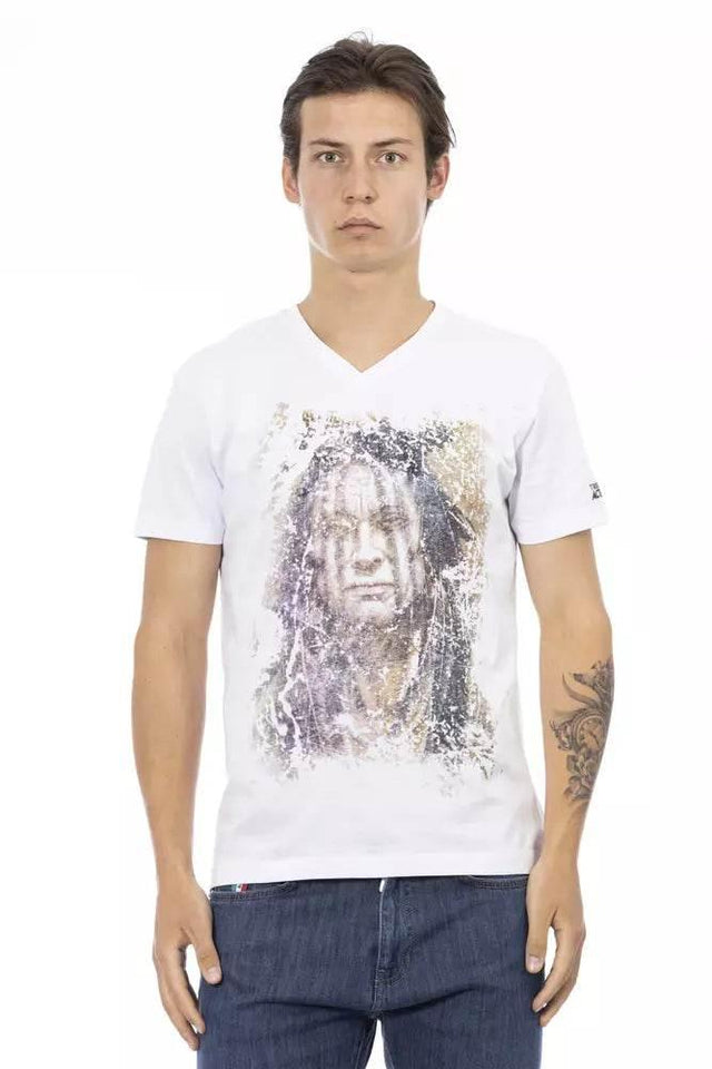 Trussardi Action White Cotton Men T-Shirt - Hilstor