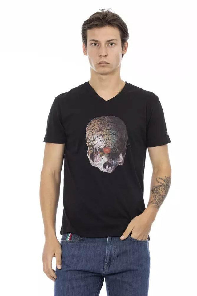 Trussardi Action Black Cotton Men T-Shirt - Hilstor