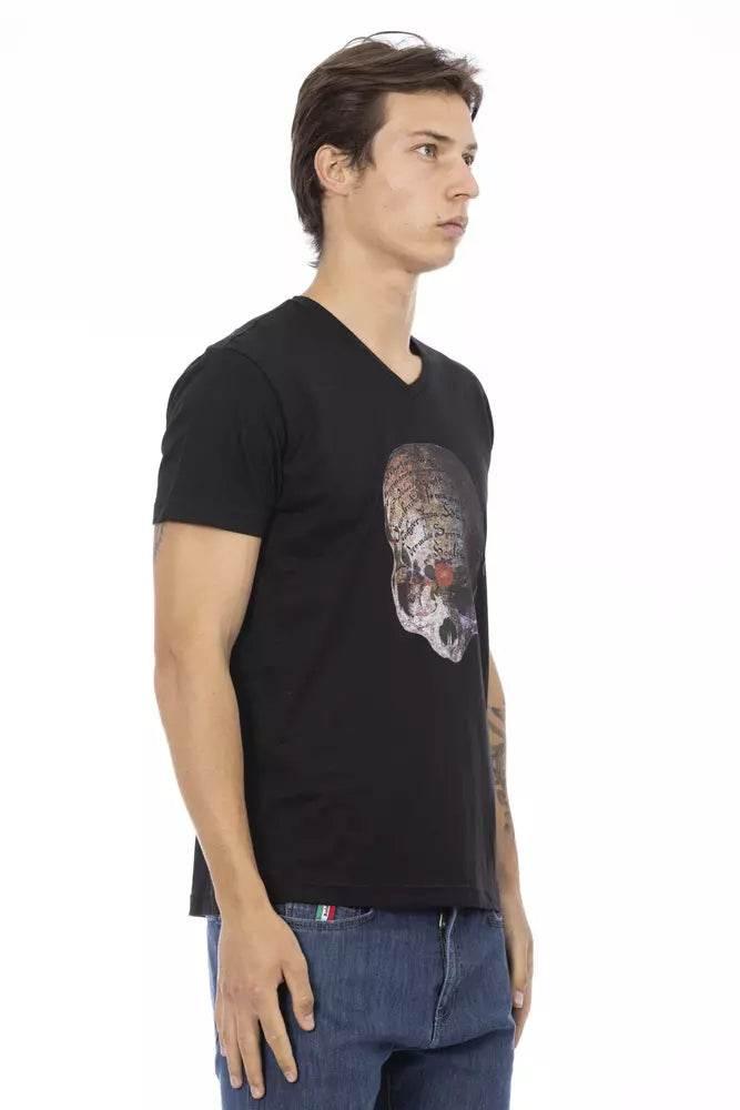 Trussardi Action Black Cotton Men T-Shirt - Hilstor