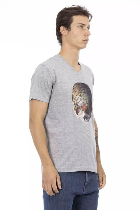 Trussardi Action Gray Cotton Men's T-Shirt - Hilstor