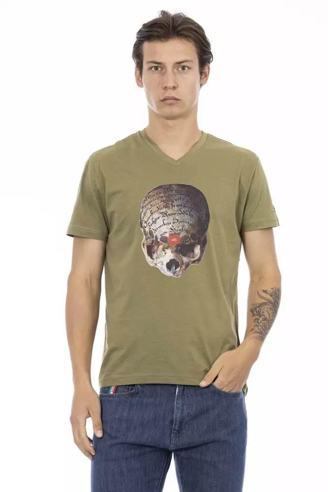 Trussardi Action Green Cotton Men's T-Shirt - Hilstor