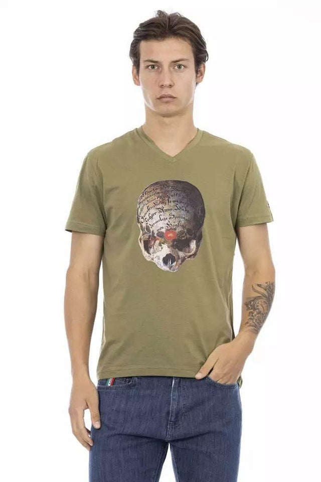 Trussardi Action Green Cotton Men's T-Shirt - Hilstor