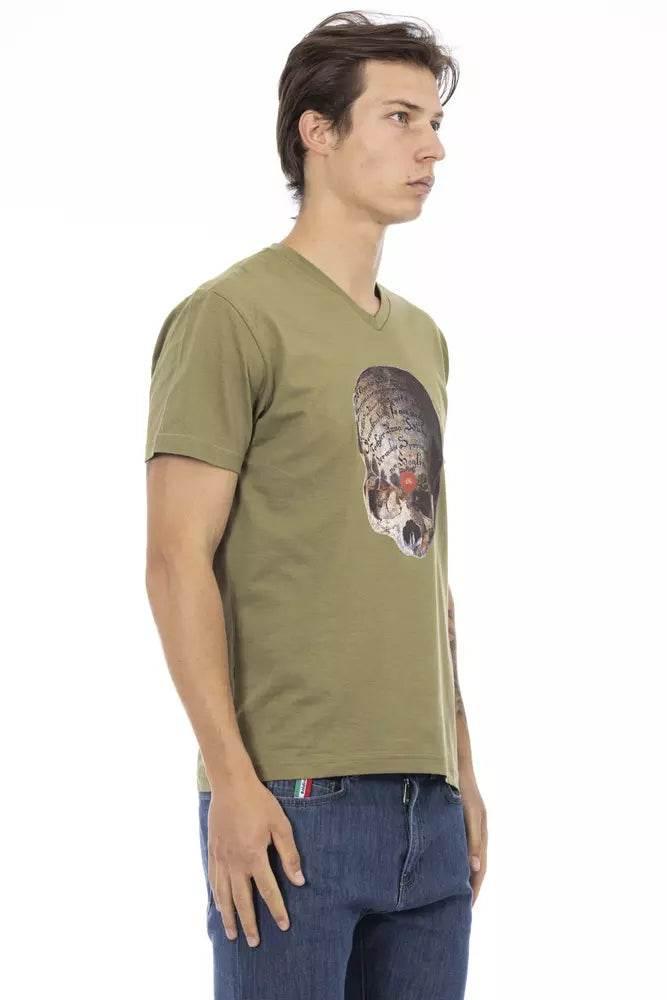 Trussardi Action Green Cotton Men's T-Shirt - Hilstor