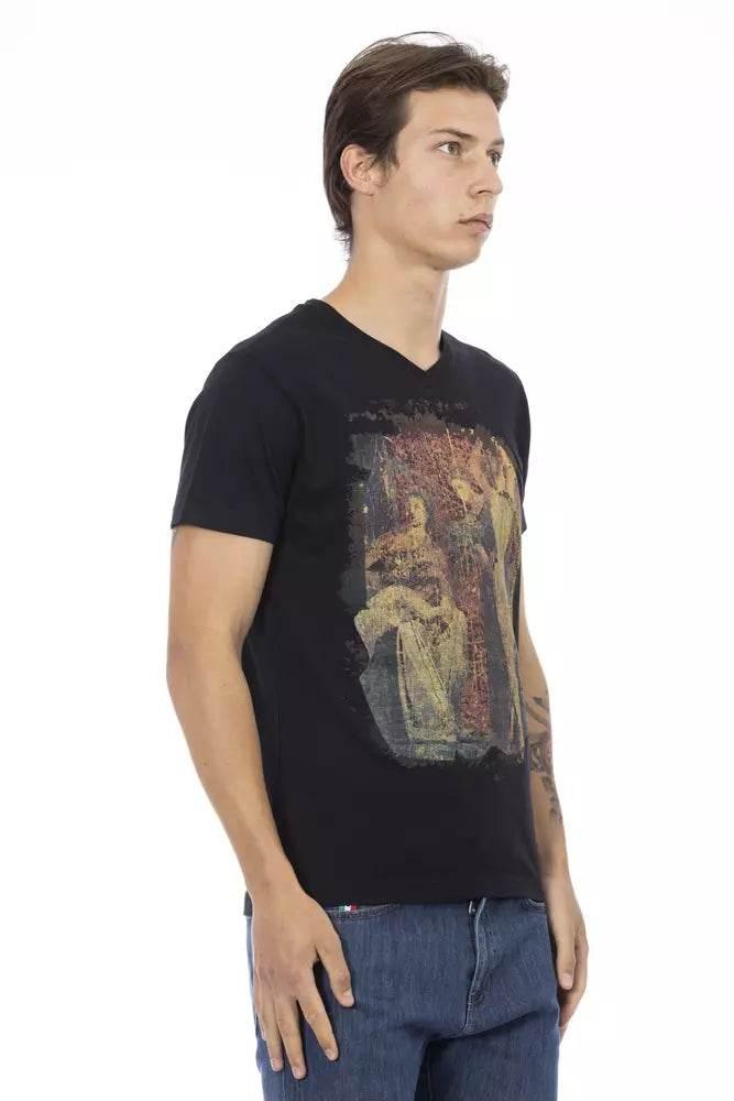Trussardi Action Black Cotton Men T-Shirt - Hilstor