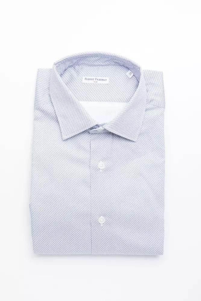 Robert Friedman Light Blue Cotton Men Shirt - Hilstor