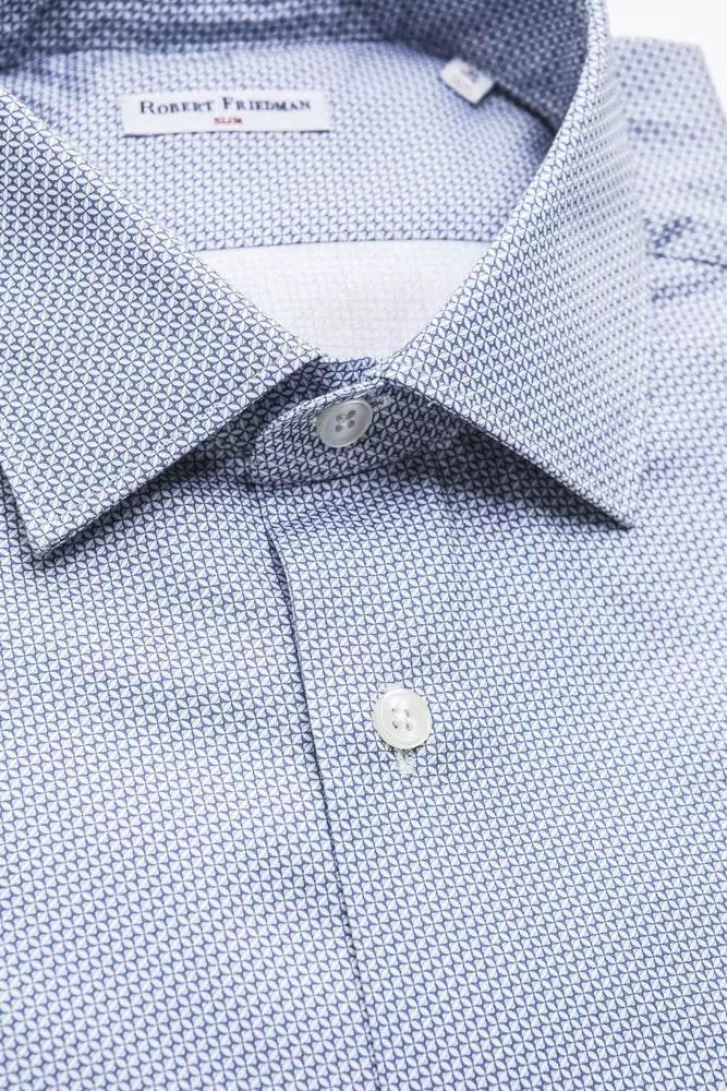 Robert Friedman Light Blue Cotton Men Shirt - Hilstor