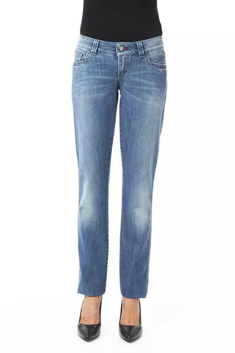 BYBLOS Blue Cotton Women's Regular Fit Jean - Hilstor