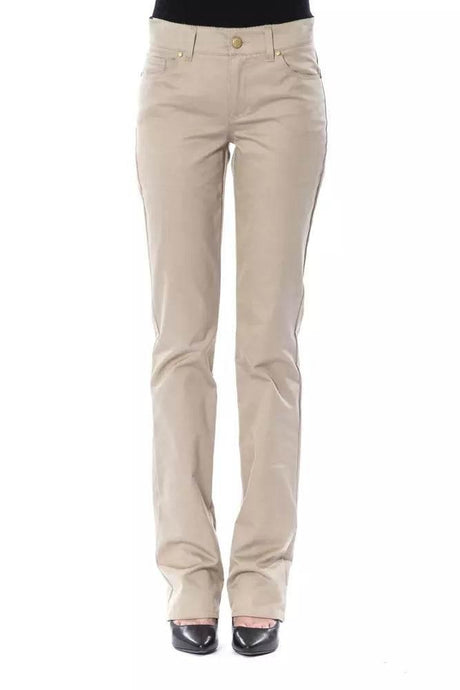 BYBLOS Beige Cotton Women Pant - Hilstor