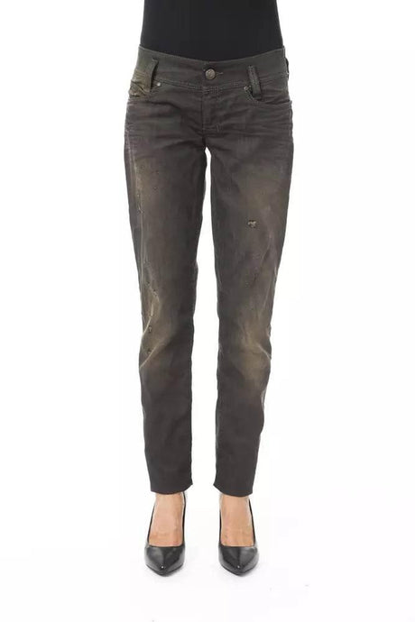 BYBLOS Black Cotton Women's Regular Jeans - Hilstor