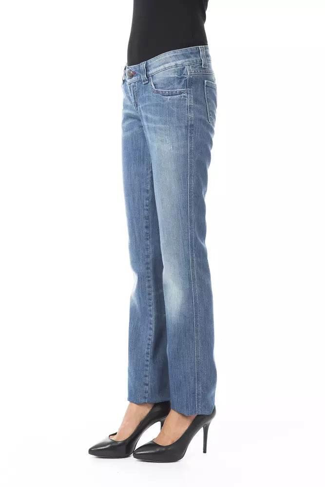 BYBLOS Blue Cotton Women's Regular Fit Jean - Hilstor