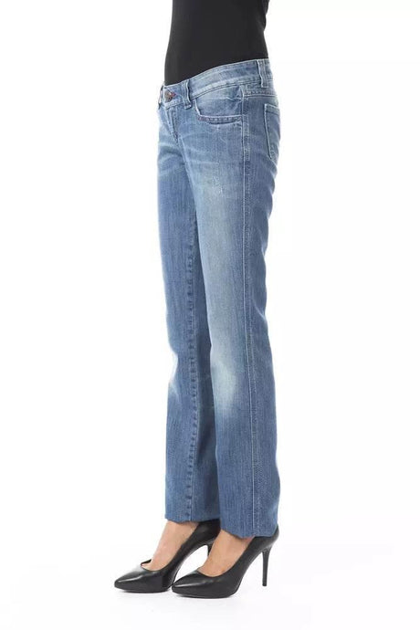 BYBLOS Blue Cotton Women's Regular Fit Jean - Hilstor
