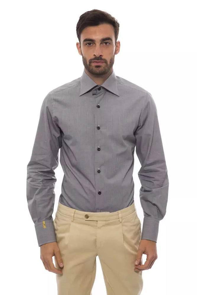 Billionaire Italian Couture Black Cotton Men Shirt - Hilstor