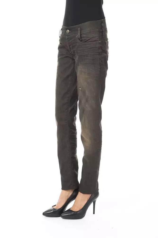 BYBLOS Black Cotton Women's Regular Jeans - Hilstor