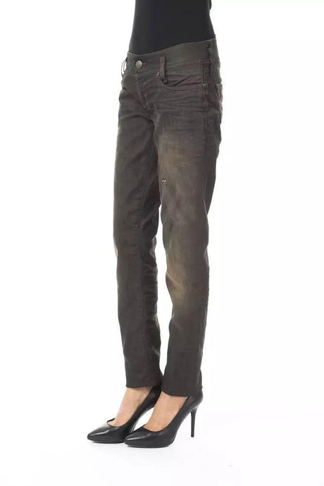 BYBLOS Black Cotton Women's Regular Jeans - Hilstor
