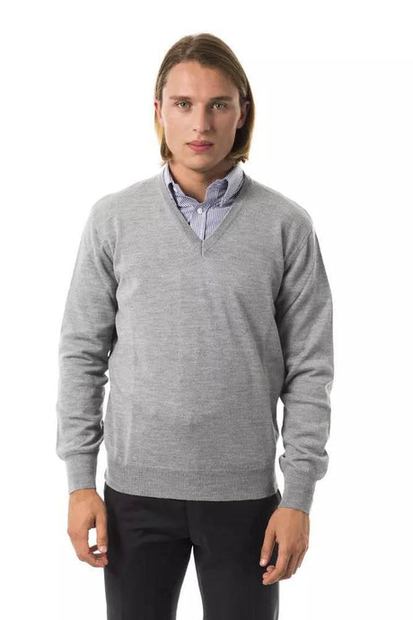 Uominitaliani Gray Wool Men Sweater - Hilstor