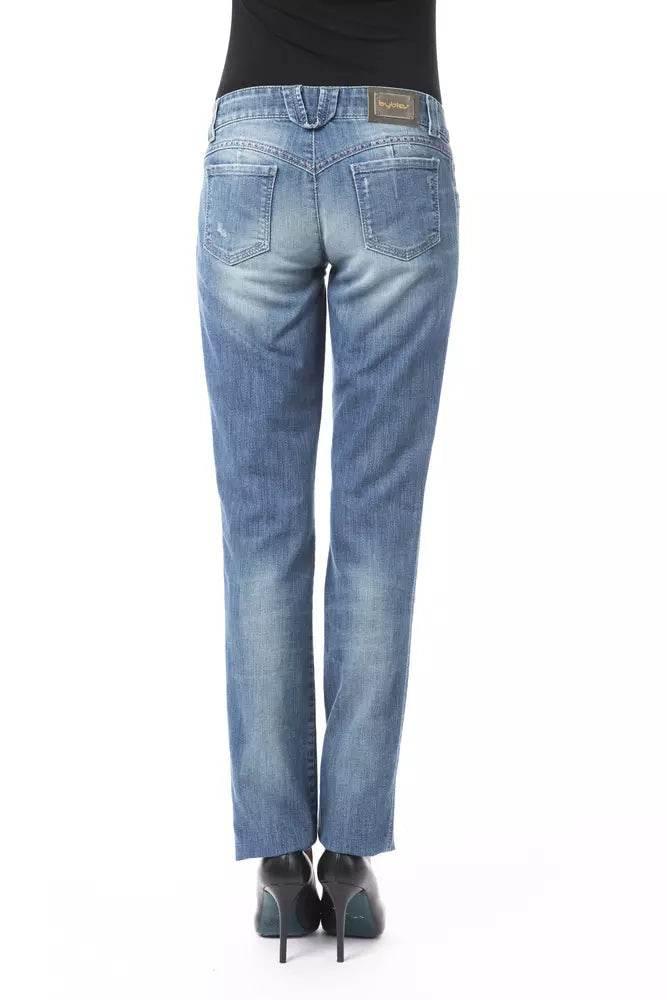 BYBLOS Blue Cotton Women's Regular Fit Jean - Hilstor