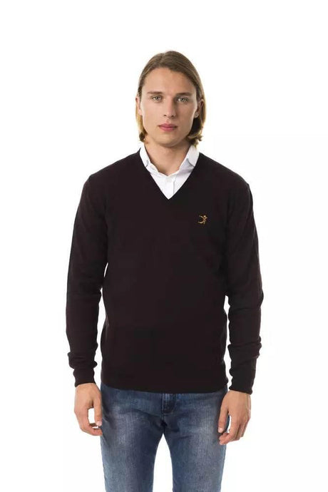 Uominitaliani Brown Merino Wool Men Sweater - Hilstor