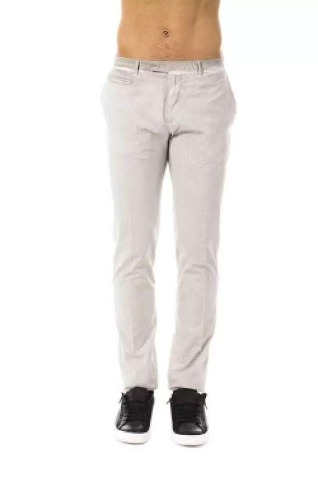 Uominitaliani Gray Cotton Men's Casual Pant - Hilstor