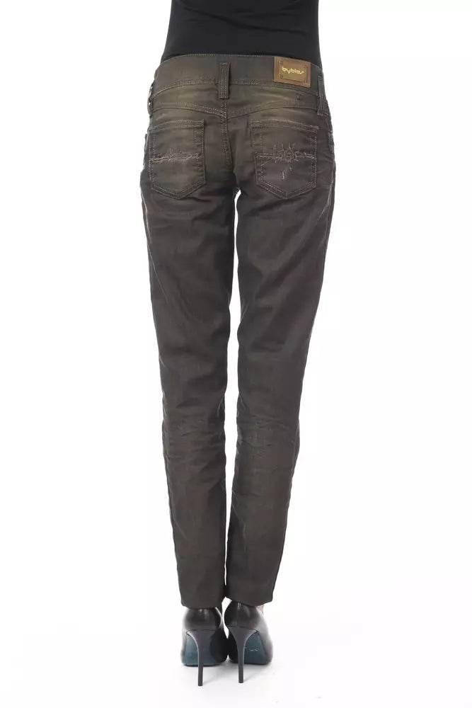 BYBLOS Black Cotton Women's Regular Jeans - Hilstor