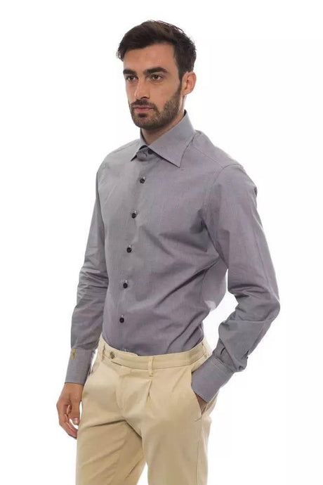 Billionaire Italian Couture Black Cotton Men Shirt - Hilstor