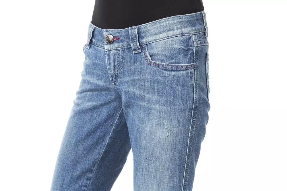 BYBLOS Blue Cotton Women's Regular Fit Jean - Hilstor