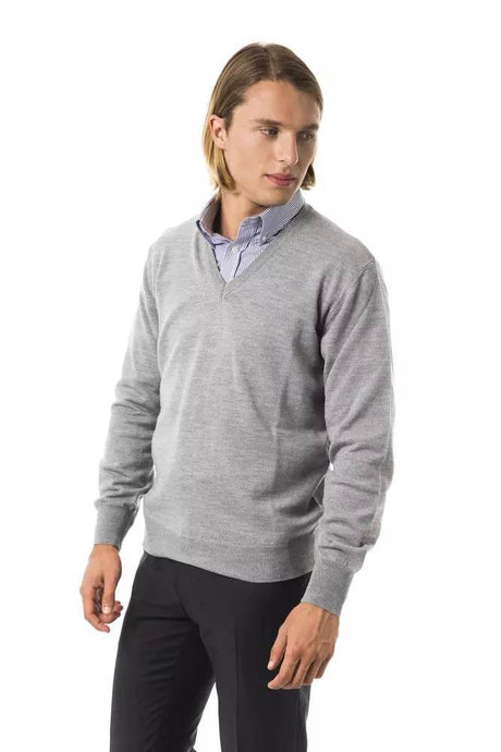 Uominitaliani Gray Wool Men Sweater - Hilstor
