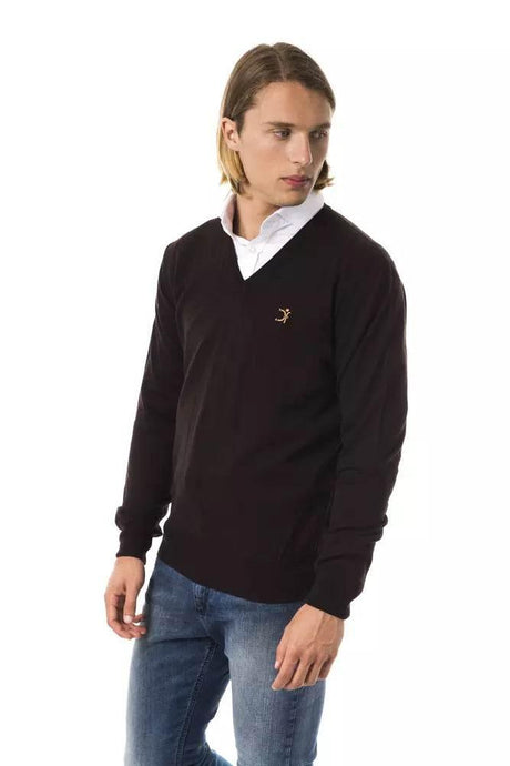 Uominitaliani Brown Merino Wool Men Sweater - Hilstor