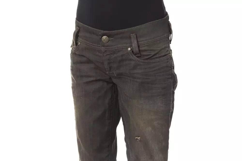 BYBLOS Black Cotton Women's Regular Jeans - Hilstor