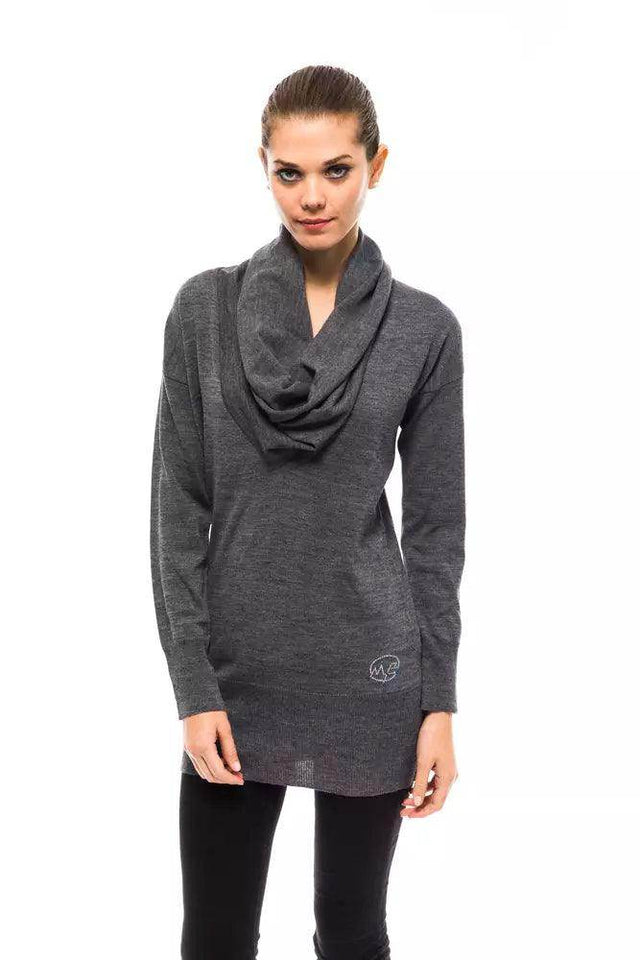 Montana Blu Gray Wool Women Sweater - Hilstor