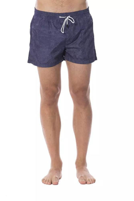 Roberto Cavalli Sport Blue Polyester Men's Swim Trunk - Hilstor