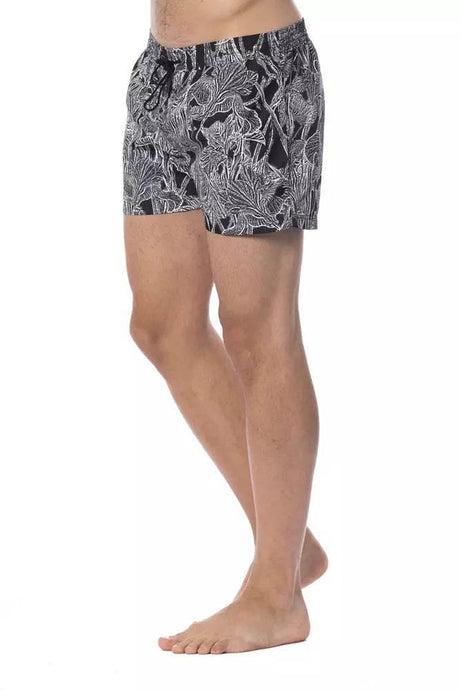 Roberto Cavalli Sport Black Polyester Men Swimsuit - Hilstor
