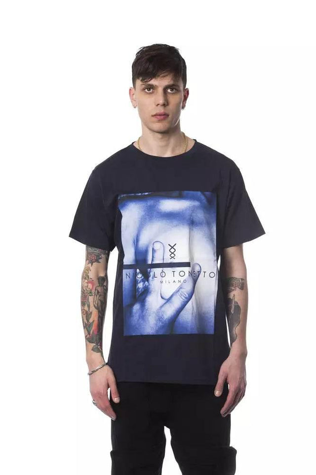 Nicolo Tonetto Blue Cotton Men T-Shirt - Hilstor