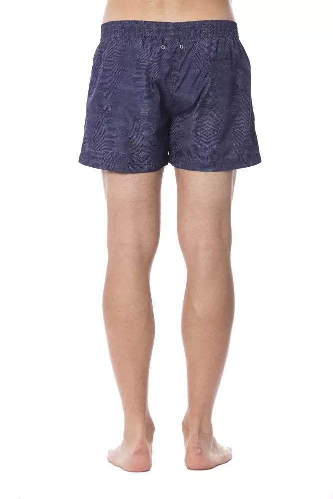 Roberto Cavalli Sport Blue Polyester Men's Swim Trunk - Hilstor