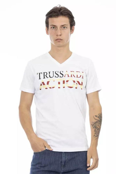 Trussardi Action White Cotton Men's T-Shirt - Hilstor