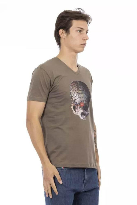 Trussardi Action Brown Cotton Men T-Shirt - Hilstor