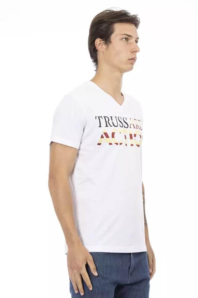 Trussardi Action White Cotton Men's T-Shirt - Hilstor