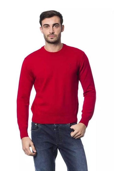Billionaire Italian Couture Red Merino Wool Men Sweater - Hilstor