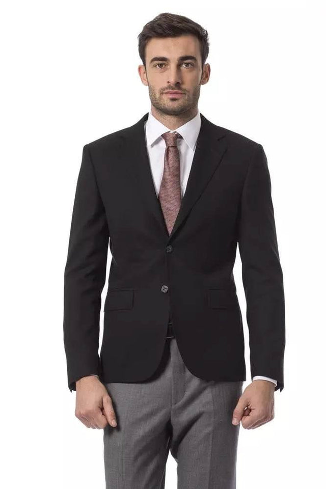 Billionaire Italian Couture Black Wool Men's Blazer - Hilstor