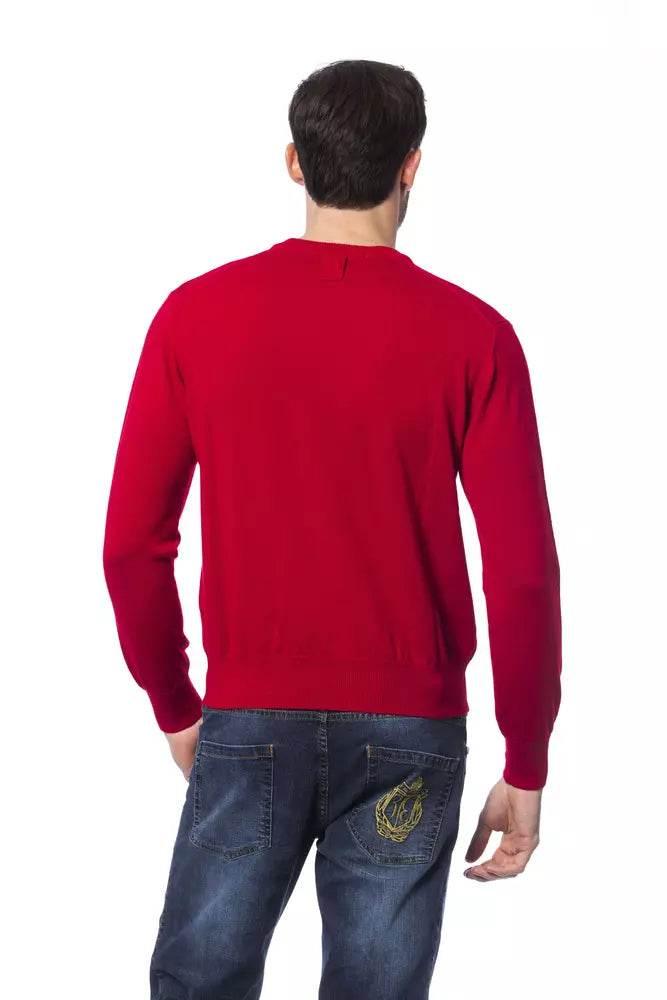 Billionaire Italian Couture Red Merino Wool Men Sweater - Hilstor