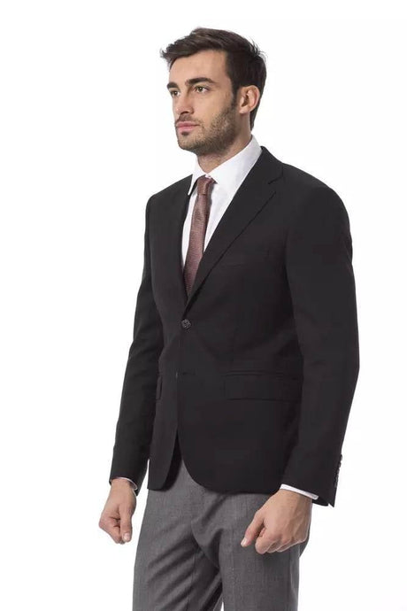 Billionaire Italian Couture Black Wool Men's Blazer - Hilstor