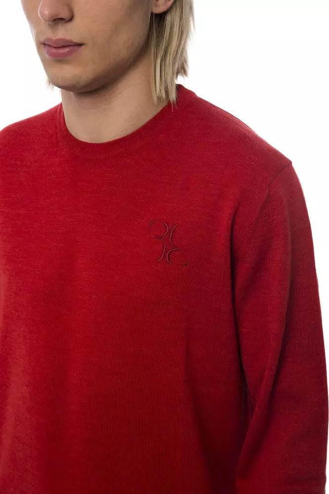 Billionaire Italian Couture Red Merino Wool Men Sweater - Hilstor