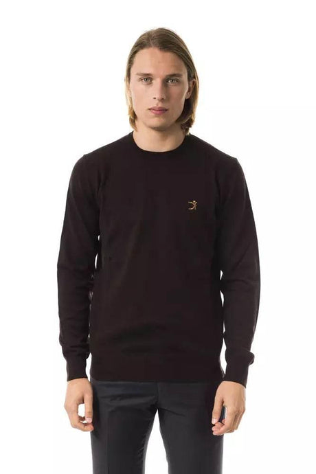 Uominitaliani Brown Merino Wool Men Sweater - Hilstor