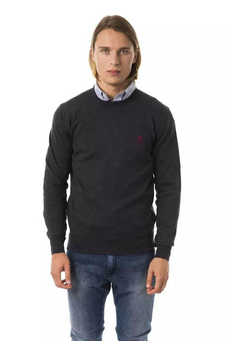 Uominitaliani Gray Merino Wool Men Sweater - Hilstor