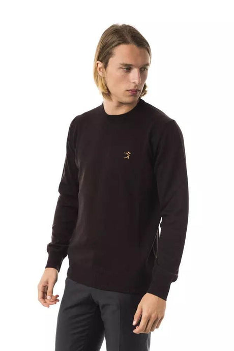 Uominitaliani Brown Merino Wool Men Sweater - Hilstor