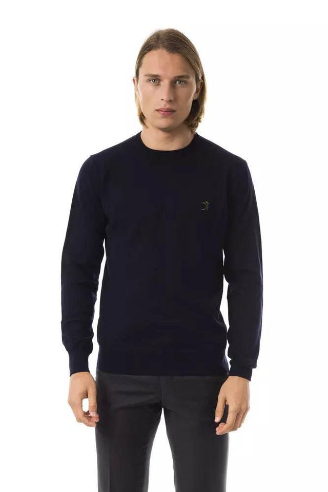 Uominitaliani Blue Merino Wool Men's Sweater - Hilstor