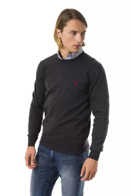 Uominitaliani Gray Merino Wool Men Sweater - Hilstor