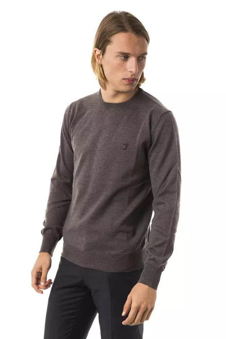 Uominitaliani Gray Merino Wool Men Sweater - Hilstor