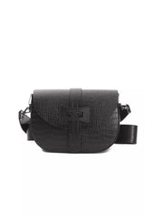 Pompei Donatella Black Leather Women Crossbody Bag - Hilstor