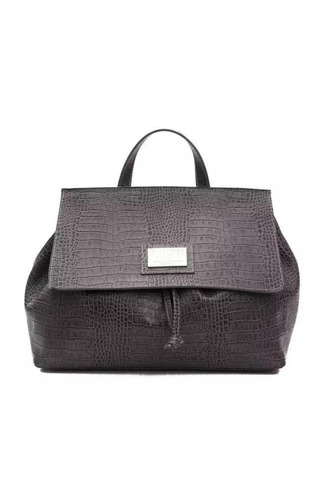Pompei Donatella Gray Leather Women Handbag - Hilstor
