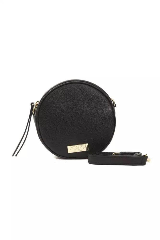 Pompei Donatella Black Leather Women Crossbody Bag - Hilstor